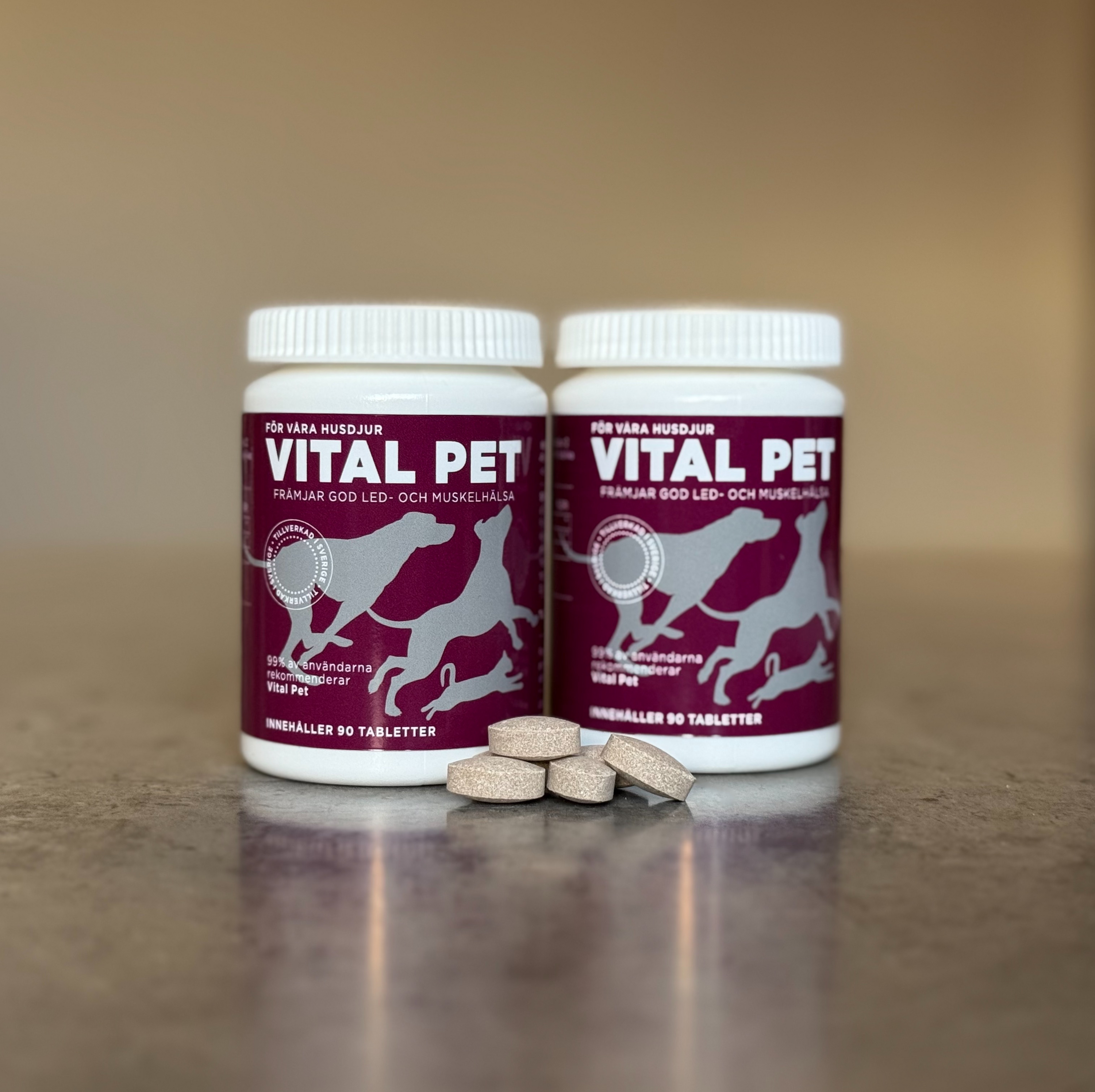 Vital Pet 180 tabletter – naturligt fodertillskott för hund med L-Arginin och rosenrot