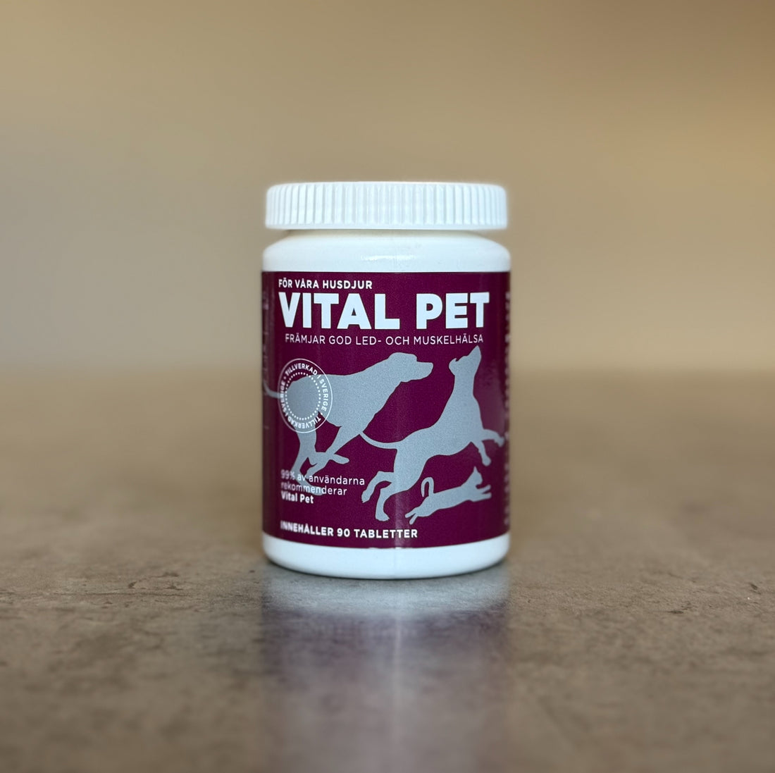 Vital Pet 90 tabletter – naturligt fodertillskott för hund med L-Arginin och rosenrot